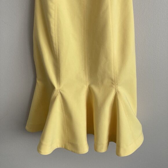 Likely Sleeveless Beckett Bodycon Sheath Peplum Dress Size 4 Yellow Stretch - Picture 5 of 10